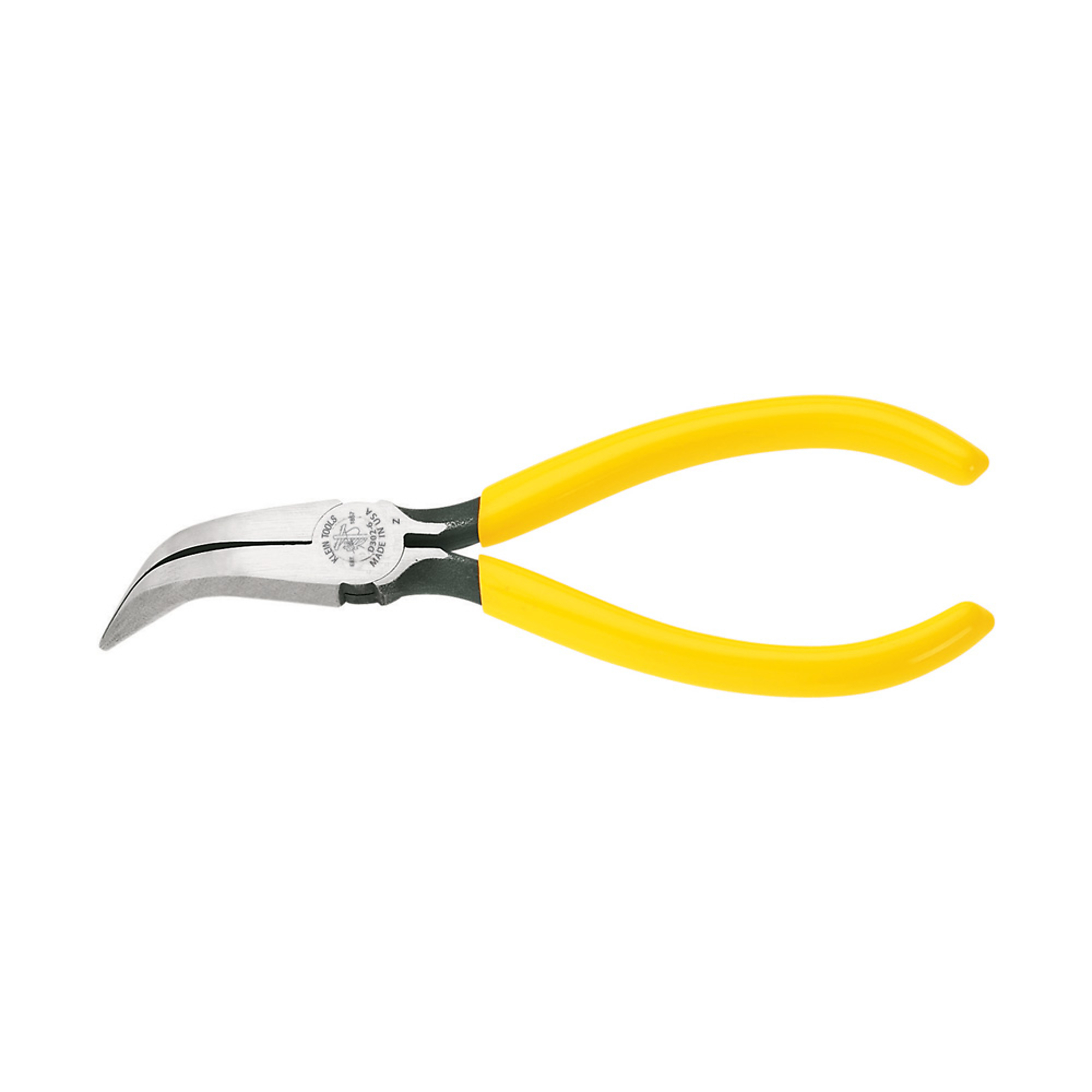 Klein Tools, Pliers, Curved Needle Nose Pliers, 6-1/2in., Pieces (qty.) 1 Material Steel, Jaw Capacity 1.28 in, Model# D302-6